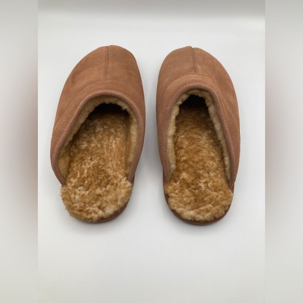 RJ’s Fuzzies Indoor Lined Slippers Men’s Size XL Chestnut Comfy EUC Slip On - Picture 2 of 8